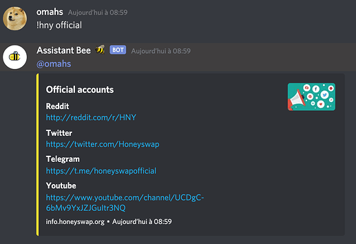 Discord Bot Commands 🤖 - Learning - 1hive